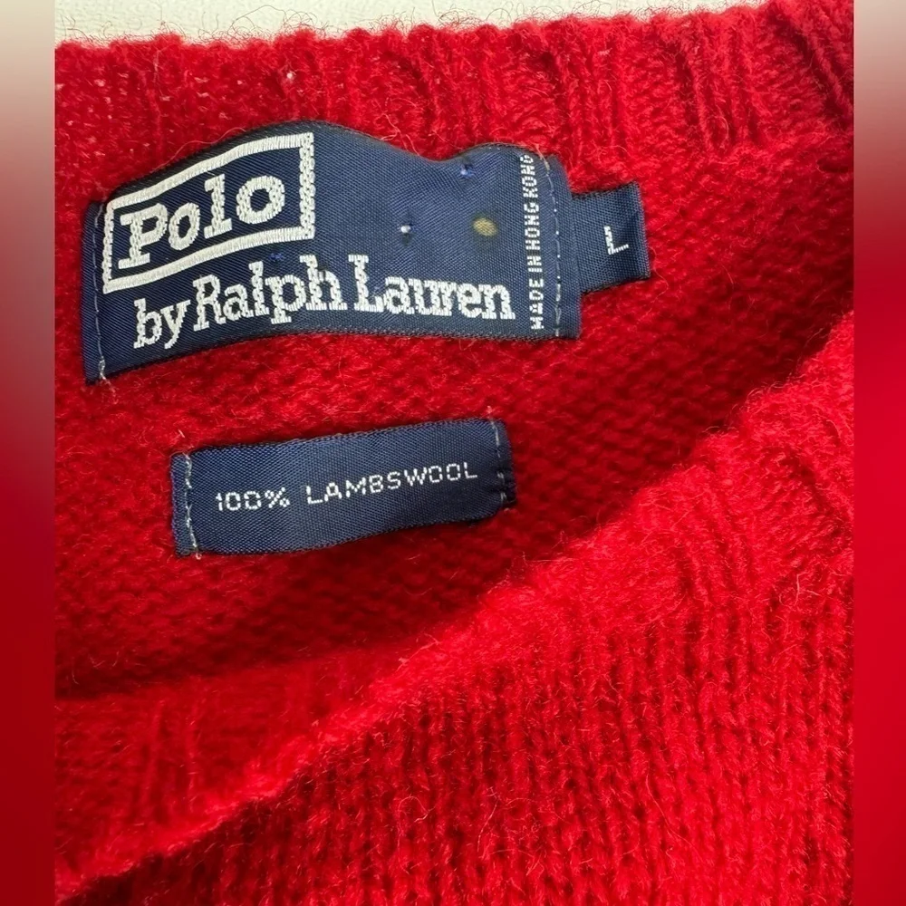 Polo Ralph Lauren 100% Lambswool 90’s VTG Classic Itchy Grandpa Sweater Large